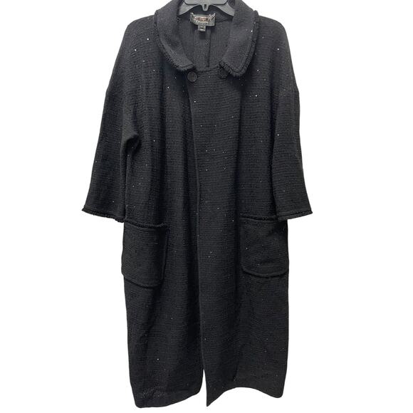 St. John Coat Santana Knit Women 12 Sequin Old Money Luxury Holiday Gala Couture - Picture 1 of 10